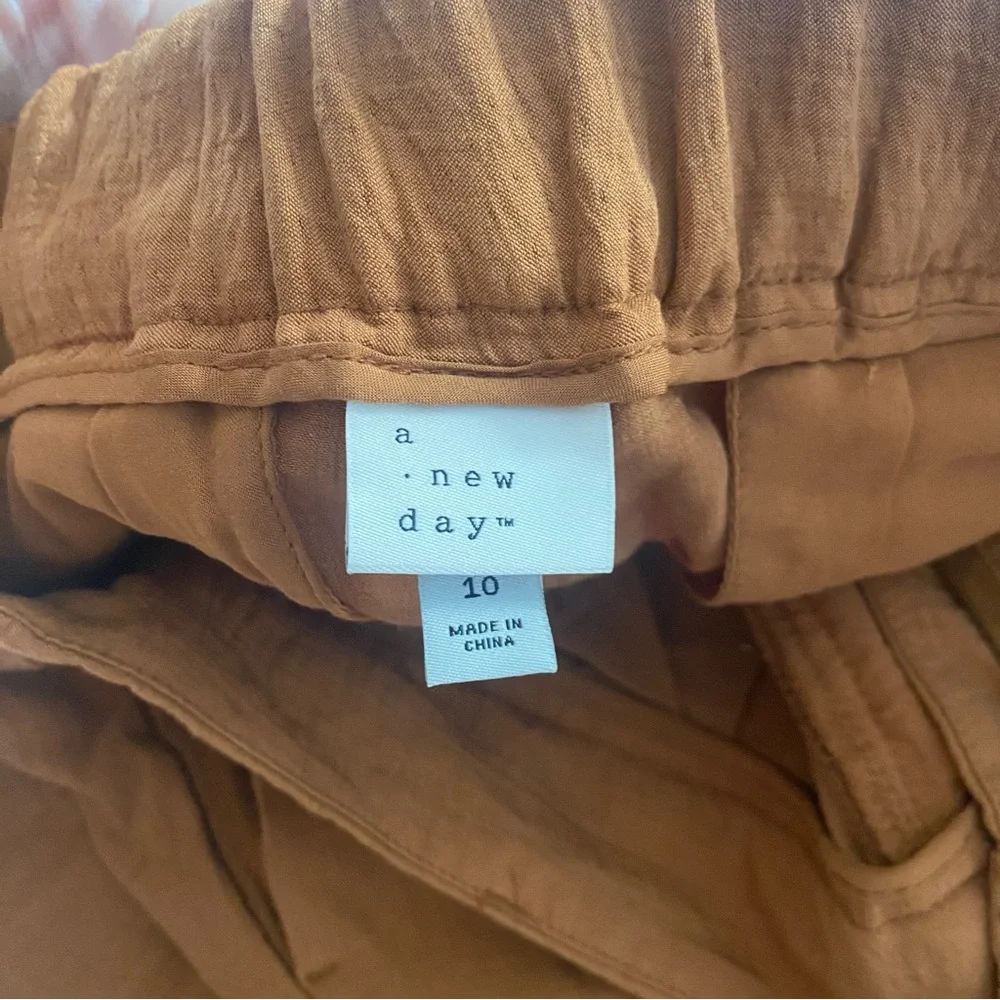 A new day copper crinkle Wide-Leg Pants size 10 NWT - Picture 4 of 6